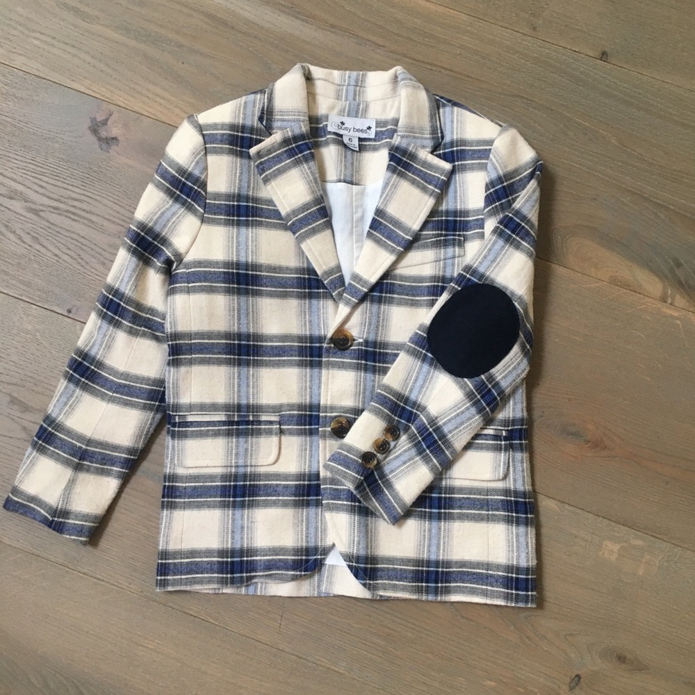 Busy Bees plaid blazer